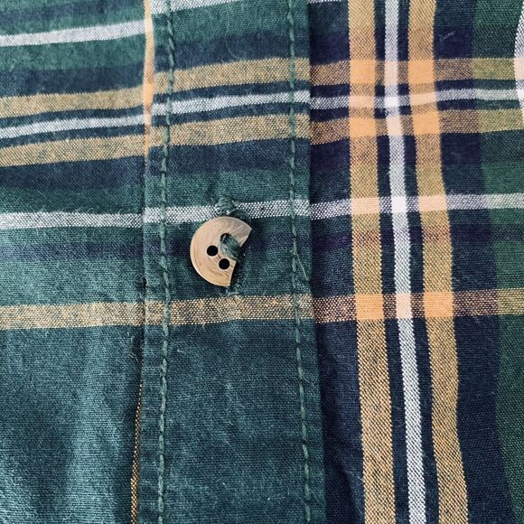 Tommy Bahama Shirt Tartan Plaid Button Down Boys Small 5/6 Green Yellow Holiday - Picture 6 of 9